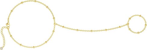 NECOCY Hand Chain Bracelet for Women Trendy, Dainty 14K Gold Plated/Silver Plated Ring Bracelet Stack Simple Cross Pearl Beaded Heart Adjustable Finger Ring Hand Chain Jewelry Gift Christmas Daily in Saudi Arabia