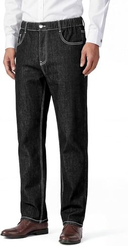Heyfanee Mens Linen Jeans Slim Fit Lightweight Elastic Waist Pants for Men in Saudi Arabia