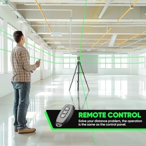 مستوى الليزر 360 ذاتي التسوية مع حامل ثلاثي القوائم، مستوى الليزر Elikliv 4D، أداة خطوط مستوى الليزر الأخضر بطول 165 قدمًا، ليزر خط متقاطع 4 × 360 درجة للبناء، تعليق الصور، بلاط الأرضية، التجديد in Kuwait