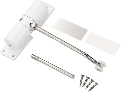Metal Spring Door Closer Aluminum Alloy Adjustable Door Hinge(White) in Saudi Arabia