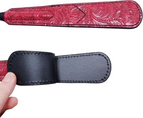 Red Riding Crop,Leather Horsewhip 16.1 Inch with Double-Sided Head for Equestrian Horse Training for Stage Performance Racing Cosplay in Saudi Arabia