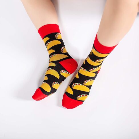 جوارب BONANGEL النسائية المبتكرة والمضحكة، جوارب قطنية لطيفة بتصميم طعام الحيوانات، هدايا للنساء in Kuwait