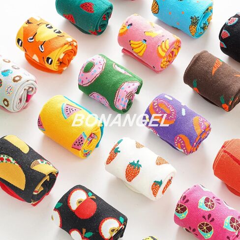 جوارب BONANGEL النسائية المبتكرة والمضحكة، جوارب قطنية لطيفة بتصميم طعام الحيوانات، هدايا للنساء in Kuwait
