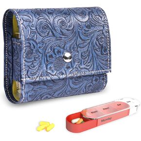 منظم حبوب منع الحمل، علبة حبوب منع الحمل الأسبوعية من Haecsfl، تذكير بالأدوية يوميًا صباحًا ومساءً، ليلاً ونهارًا 7 مقصورات، لمدة 4 مرات في اليوم، 7 أيام في الأسبوع - تتضمن حقيبة حمل جلدية من البولي يوريثان (1-أسود منحوت) in Kuwait