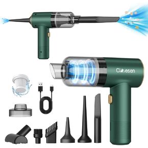 Car Vacuum Portable 4 in 1 Vacuum Cleaner 12000Pa Mini Handheld Vacuum Cordless Rechargeable 120W High Power Vacuum Cleaner & Air Duster Multi-Nozzles for Car Home Office Pet(Green) in Saudi Arabia