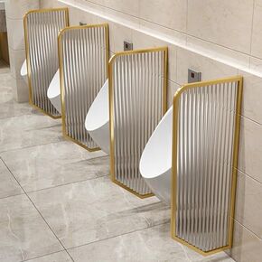 Stainless Steel Wall-Mounted Urinal Partition, Waterproof Baffle for Hotels & Bathrooms (Black, 2PCS) - Durable Privacy Solution for Restrooms & Commercial Spaces in Kuwait