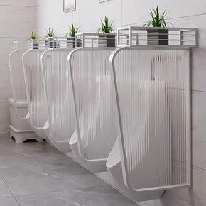 Wall-Mounted Urinal Partition - 3pcs Tempered Glass for Men’s Restrooms, Perfect for Schools, Bars & Hotels - Sleek Black Design for Modern Spaces in Kuwait