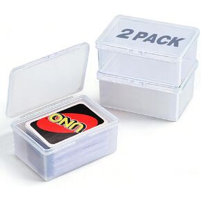 2PCS UNO Card Case Game Card Storage Box, Clear Plastic UNO Card Holder, High Capacity Card Holders for Playing Cards (NO Cards) in Saudi Arabia