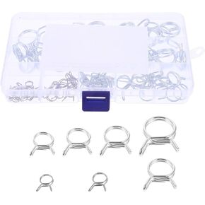 NOLITOY 70pcs Small Spring Hose Clamps Dual Wire Fuel Line Clamps Stainless Steel Vacuum Hose Fasteners for Automotive and Industrial Plumbing in Saudi Arabia