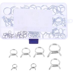 Holibanna 70pcs Double Wire Spring Hose Clamps Φ6-φ18 Fuel Line Tube Clamp Set Small Vacuum Hose Fasteners for Automotive and Motorcycle Fuel Systems in Kuwait