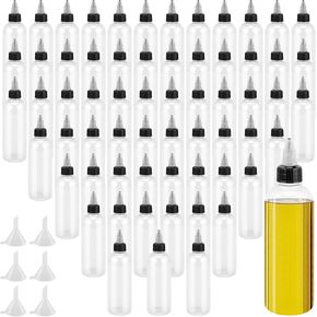 MOUYAT 80 PCS 4oz Plastic Squeeze Bottles Bulk with Twist Top Cap, 120ml Clear Plastic Bottles for Seasonings, Shampoo, Maquillage, Cleaning Products in Kuwait