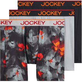 ملابس داخلية للرجال من Jockey، ملابس داخلية مقاومة للتشابك، مصنوعة من الألياف الدقيقة مقاس 6 بوصات - 3 قطع، ضوء شمالي/جر تجريدي/بحري حقيقي، 2XL in Kuwait