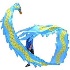 Fitness Toys Dancing Dragon Ribbon Streamer, Silk Tassel, 3D Blue Dancing Dragon Silk Tassel, Spinning and Fluttering Dancing Dragon Spiral Practice Dancing Dragon(8m/26ft) in Kuwait