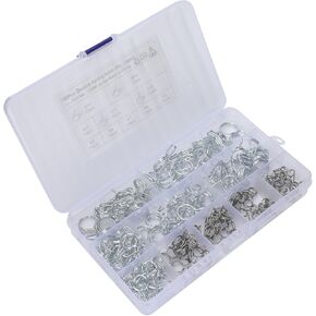 Zerodeko 150pcs Double Wire Spring Clamps Hose Clips Assortment Kit Φ5-φ14, Heavy-duty Steel Tube Clamps for Plumbing and Industrial Hose Fittings in Kuwait