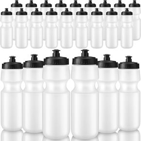 Nitial 24 Pcs Sports Water Bottles Bulk 22 oz Squeeze Reusable Sports Water Bottles Blank Plastic Water Bottles with Pull Top Cap for Adults Sports Fitness Bike, Dishwasher Safe in Saudi Arabia