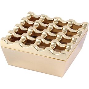 Vintage Metal Small Cigar Ashtrays,16 Grids Novelty Fashion Windproof Cigarettes Ashtray Tabletop Decor Cigarillo Ash Tray,Bronze in Kuwait