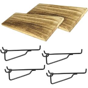 2 حزمة من أرفف Pegboard الخشبية، ملحقات منظم لوحة الوتد 1/4 بوصة، أرفف وسلال بين قوسين، رف رفوف العرض والتخزين لمناضد المرآب وغرفة الحرف اليدوية وورشة عمل هوايات المكتب in Kuwait