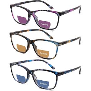 نظارات قراءة ثنائية البؤرة للنساء، نظارات علوية شفافة، نمط طباعة أنيق للسيدات، مفصلات ربيعية in Kuwait