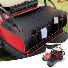 أغطية مقاعد عربة الجولف من تيكوم، بطانية منشفة عالمية لمقعد عربة الجولف مع حزام مسند للذراع، 4 جيوب وقاعدة مضادة للانزلاق مناسبة لسيارة النادي، EZGO، Yamaha، والمزيد من المقاعد الأمامية in Kuwait