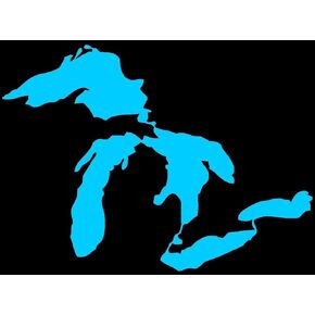 Great Lakes Die Cut Window Sticker Decal Blue (State of Michigan) in Kuwait