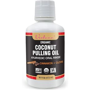 Verdana Organic Oil Pulling Mouthwash – 16 oz Mint – USDA Organic Coconut Oil Rinse for Teeth & Gums – Alcohol-Free, Fluoride-Free Natural Mouthwash for Fresh Breath & Gum Health in Kuwait