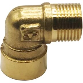 1pcs Brass Pipe Fittings Male Female Thread Straight Elbow 3-Way 4-Way Plug Nut Gasket, Brass Adapter Coupler Connector(Size:Elbow-FM,Color:1/4") in Kuwait