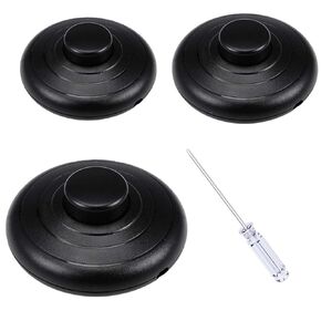 3Pcs Floor Lamp Foot Switch,Black Foot Pedal Switch for Lamp Switch Replacement,Round Floor Lamp Inline Switch with Step-on Button,Spring On/Off for Table Lamps,LED Lights, Fans & Christmas Trees​​ in Kuwait