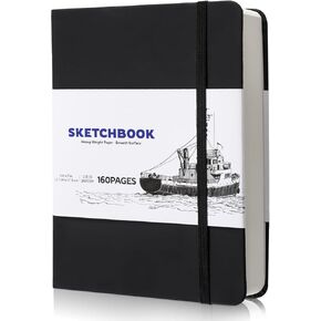 كتاب رسم بغلاف مقوى، دفتر رسم 110 رطل/180 جرام في المتر المربع للرسم، 160 صفحة/80 ورقة لوحة رسم مربعة، 8 × 8 في اللوازم الفنية لكتاب الرسم للمراهقين والبالغين والفنانين in Kuwait