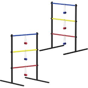 Ladder Toss Game Set, 2 Pack Ladder Ball Rack with 6 Bolas, Portable Outdoor Games Set are Suitable for Backyards, Lawns, Beaches, Camping, Game Parties with Family Friends, 24''L X 29.5''W X 37''H in Kuwait