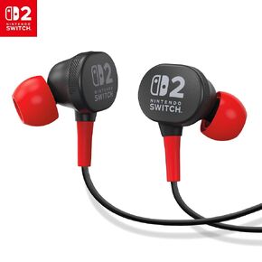 PowerA Wired Earbuds for Nintendo Switch 2- Black, Officially Licensed, 8 mm Speaker Drivers, in-Ear Design, 3 Swappable Tips, Includes Drawstring Storage Bag in Kuwait