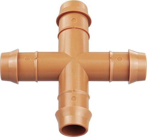 12-Pack Drip Irrigation Barbed Cross Connectors, 1/2 Inch Drip Line 4 Way Couplings for 1/2" Drip Irrigation Tubing, Barbed 4-Way Connectors for Drip Irrigation Watering System in Saudi Arabia