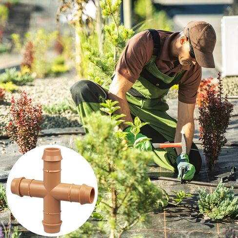 12-Pack Drip Irrigation Barbed Cross Connectors, 1/2 Inch Drip Line 4 Way Couplings for 1/2" Drip Irrigation Tubing, Barbed 4-Way Connectors for Drip Irrigation Watering System in Saudi Arabia