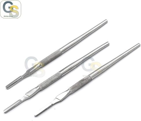 3ea #4 Scalpel Handle Blade Holder Round With Grip Pattern Uses Blades No. 20-24 by G.S Online Store in Saudi Arabia