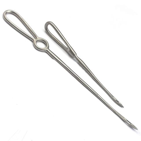 BUHNER Insertion Needles 11" & 6" Stainless Steel Prolapse Sheep Veterinary by G.S Online Store in Saudi Arabia