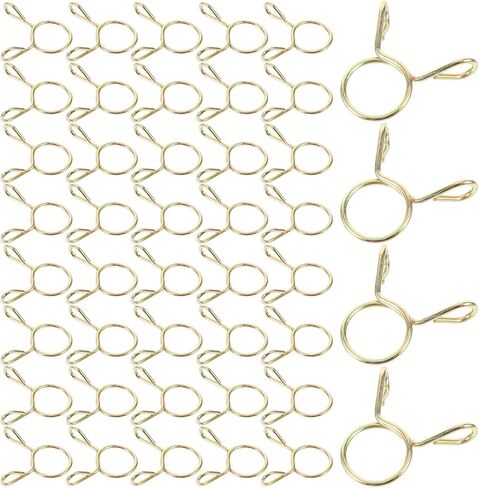 MAGICLULU 100pcs 9mm Spring Steel Hose Clamps, Zinc Plated Hose Fastener Clips for Water Pipes and Fuel Lines, Industrial Plumbing and Automotive Tube Clamp Kit in Kuwait