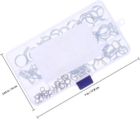 PartyKindom 70pcs Double-wire Spring Hose Clamps Φ6-φ18 Fuel Line Clips Small Motorcycle Hose Fasteners for Automotive and Industrial Plumbing Applications in Saudi Arabia