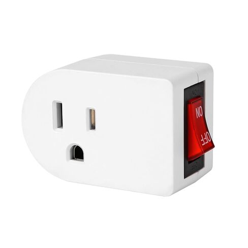 VSEER Grounded Outlet with ON Off Switch, Wall Tap Adapter Single Outlet Power Switch 15A 1875W/3 Prong Plug Switch in White, ETL Listed (1 Pack) in Saudi Arabia