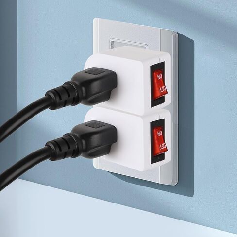 VSEER Grounded Outlet with ON Off Switch, Wall Tap Adapter Single Outlet Power Switch 15A 1875W/3 Prong Plug Switch in White, ETL Listed (1 Pack) in Saudi Arabia
