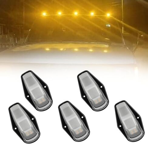 أضواء LED علوية للكابينة تناسب فورد دودج رام جي إم سي تويوتا للشاحنات الصغيرة RVs SUVs 5 قطعة أضواء التخليص عدسات شفافة أضواء صفراء in Saudi Arabia
