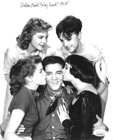 Athlon Sports CTBL-023163 8 x 10 in. Dolores Hart Signed Vintage Black & White Photo King Creole 1958, JSA Hologram No. DD47998 - Kissing Elvis Presley in Kuwait