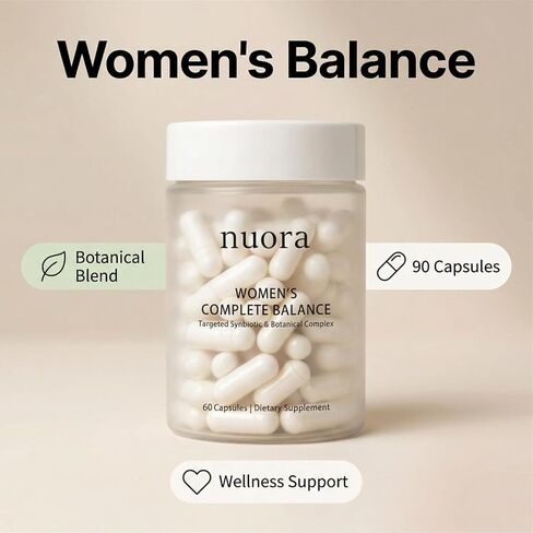 Nuora Gut Ritual Capsules for Women's Gut Health, Gut Biofilm Probiotic Ritual with Berberine, Promotes Metabolism and Gut Balance, Vegan, Non-GMO, 60 Capsules in Saudi Arabia