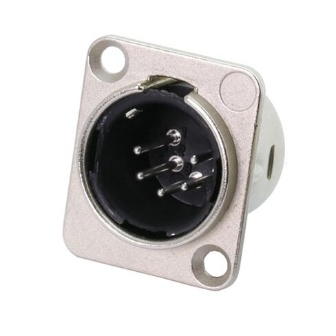 5Pcs/lot 3/4/5 Pins XLR Male Plug Panel Mount XLR Chassis Microphone MIC Cable Terminal XLR Wire Connector Black/Silver(C1032) in Kuwait