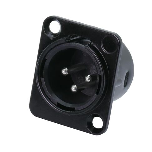 5Pcs/lot 3/4/5 Pins XLR Male Plug Panel Mount XLR Chassis Microphone MIC Cable Terminal XLR Wire Connector Black/Silver(C1032) in Saudi Arabia