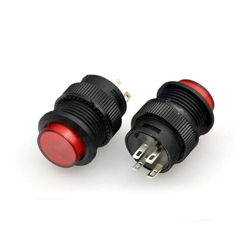 4 قطعة التعميم الذاتي قفل 16 مللي متر الإغلاق/لحظة مفتاح بـزر دفع مع إضاءة LED 4Pin R16-503 (أحمر ، مؤقت) in Saudi Arabia