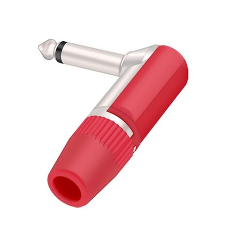 10Pcs/lot Right Angle Super Plug 6.35mm 2 Poles Mono Male Plug 90 Degree 1/4 Inch Mono Microphone Cable Soldering Wire Connector(Red Color) in Kuwait