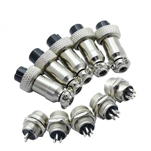 100Pcs/lot GX12 Aviation Plug Socket Male/Female 2 3 4 5 6 Pin 12mm Circular Aviation Socket Jack Wire Connector(Male Insert,4PPin) in Kuwait