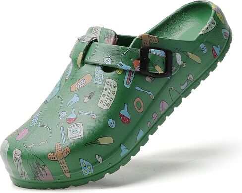 ihinzry Slip Resistant Work Clogs with Adjustable Buckle - Comfortable Slip-On Shoes for Chef, Nurse, Gardener, Easy Clean & Durable Professional Footwear in Saudi Arabia