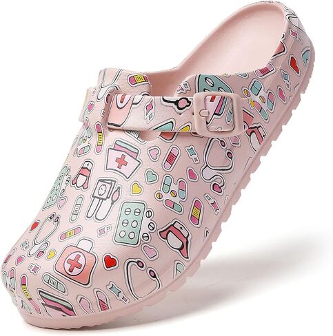 ihinzry Slip Resistant Work Clogs with Adjustable Buckle - Comfortable Slip-On Shoes for Chef, Nurse, Gardener, Easy Clean & Durable Professional Footwear in Saudi Arabia