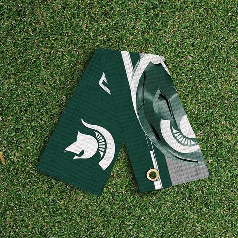 Northwest NCAA Michigan State Spartans Golf Towel, Official Licensed Microfiber Waffle Fabric, Absorbent 16x25 in Club Cleaning Accessory, Light Up Design in Saudi Arabia