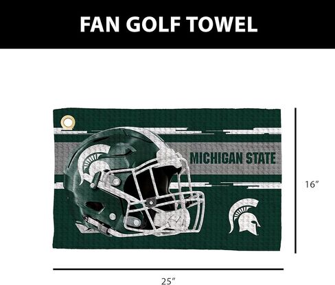 Northwest NCAA Michigan State Spartans Golf Towel, Official Licensed Microfiber Waffle Fabric, Absorbent 16x25 in Club Cleaning Accessory, Light Up Design in Saudi Arabia